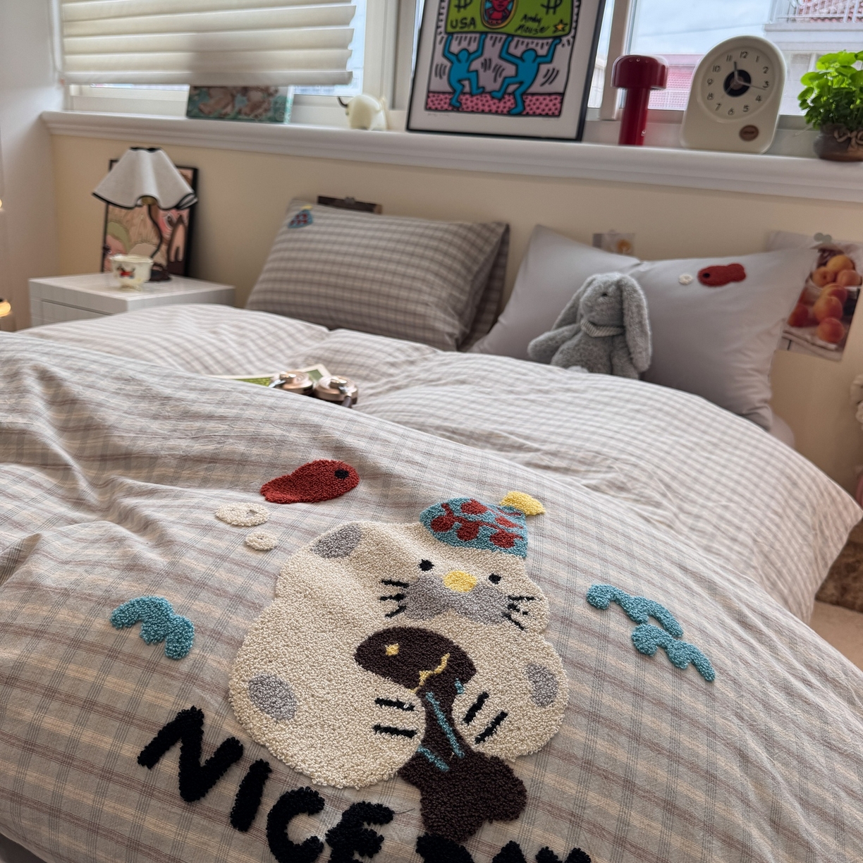 91家纺网 家纺一手货源 找家纺 珺柔家纺 2026新款水洗棉毛巾绣四件套 小海豹