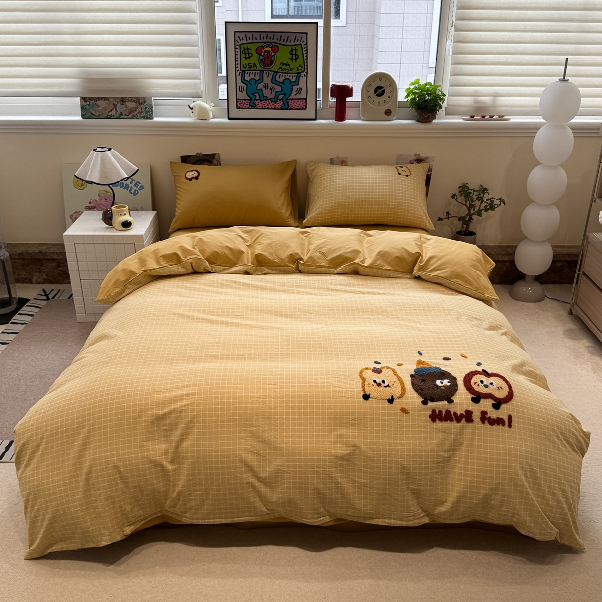 91家纺网 家纺一手货源 找家纺 珺柔家纺 2026新款水洗棉毛巾绣四件套 小曲奇