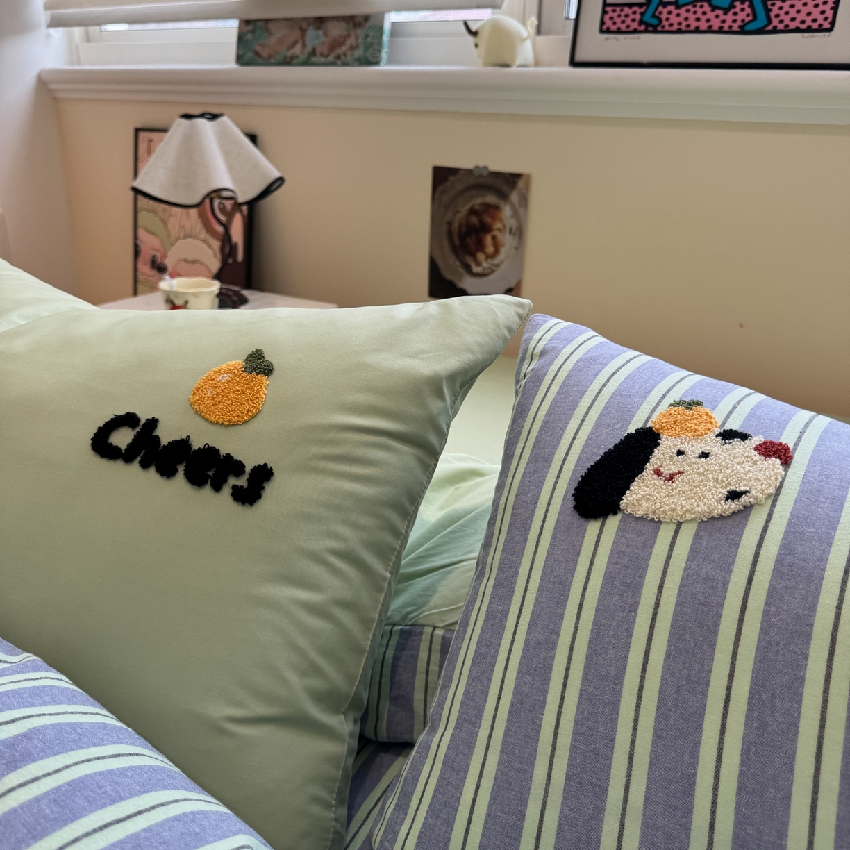 91家纺网 家纺一手货源 找家纺 珺柔家纺 2026新款水洗棉毛巾绣四件套 干杯小狗