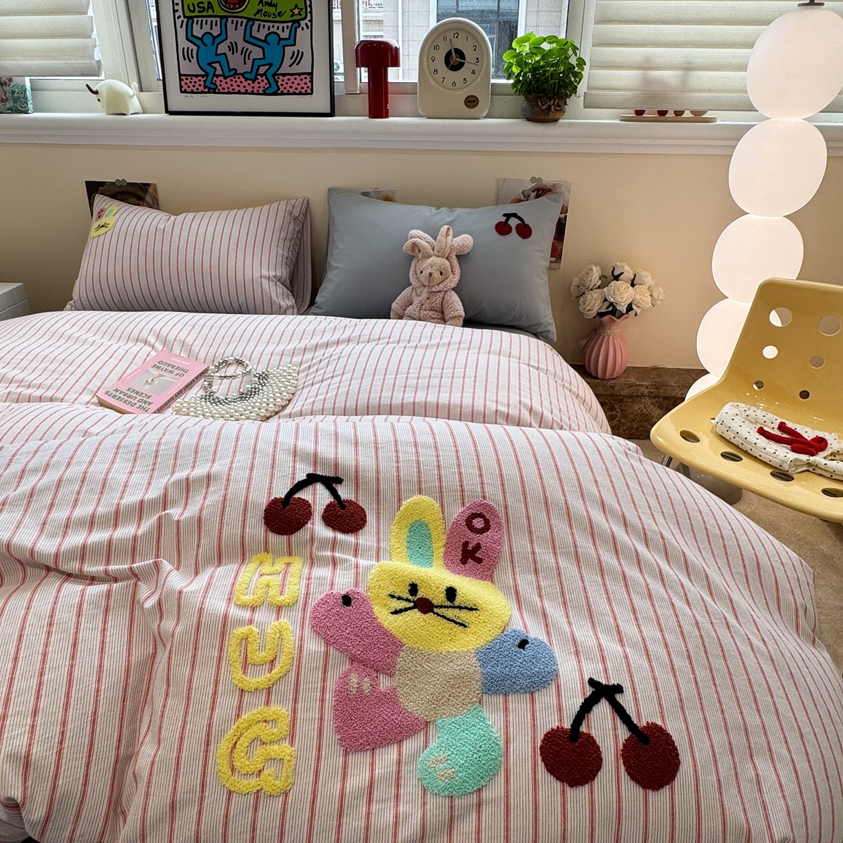 91家纺网 家纺一手货源 找家纺 珺柔家纺 2026新款水洗棉毛巾绣四件套 ok兔