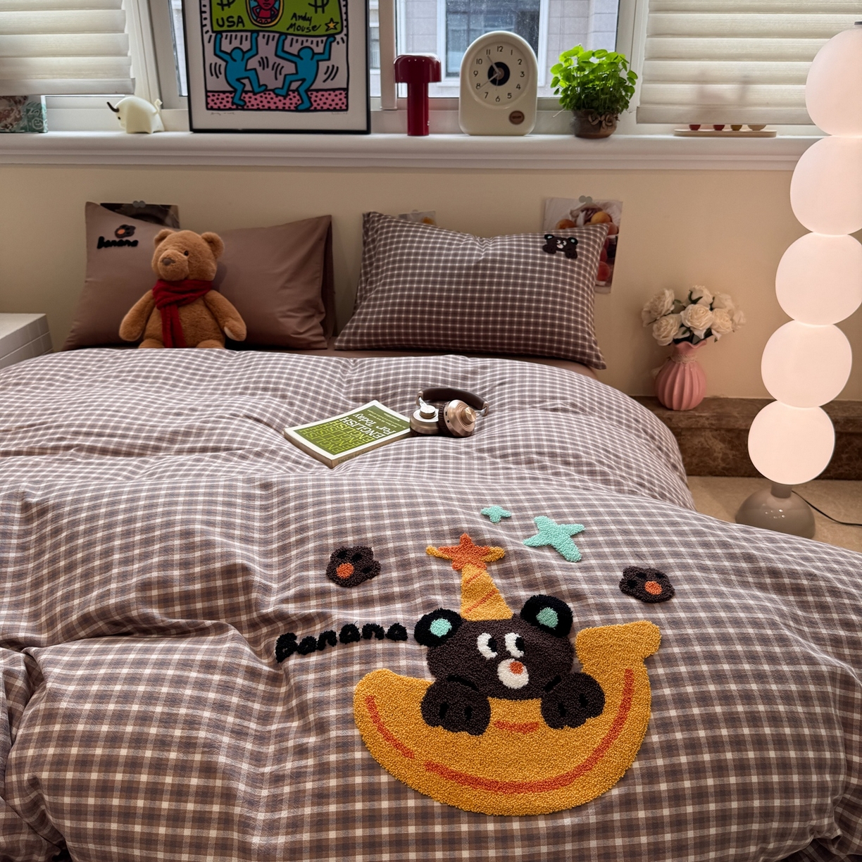 91家纺网 家纺一手货源 找家纺 珺柔家纺 2026新款水洗棉毛巾绣四件套 巧克力小熊