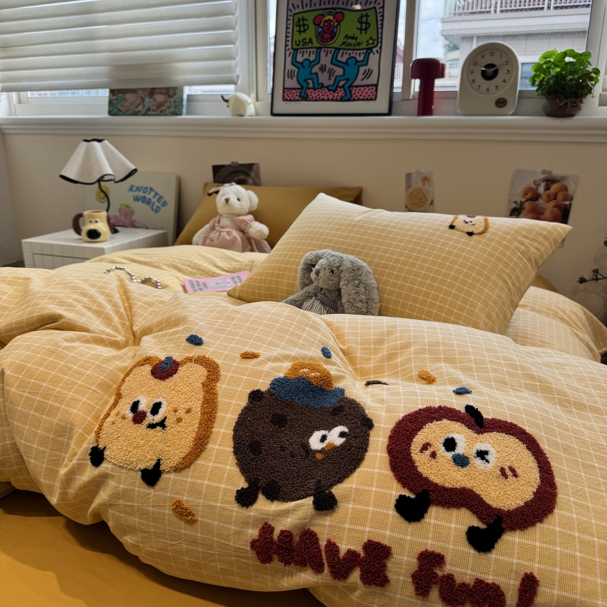 91家纺网 家纺一手货源 找家纺 珺柔家纺 2026新款水洗棉毛巾绣四件套 小曲奇