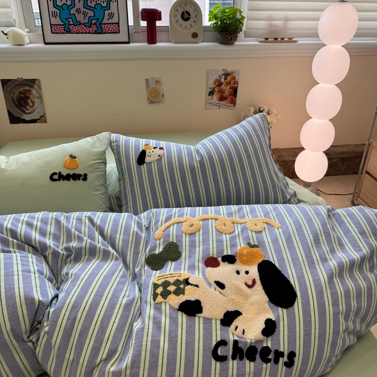 91家纺网 家纺一手货源 找家纺 珺柔家纺 2026新款水洗棉毛巾绣四件套 干杯小狗