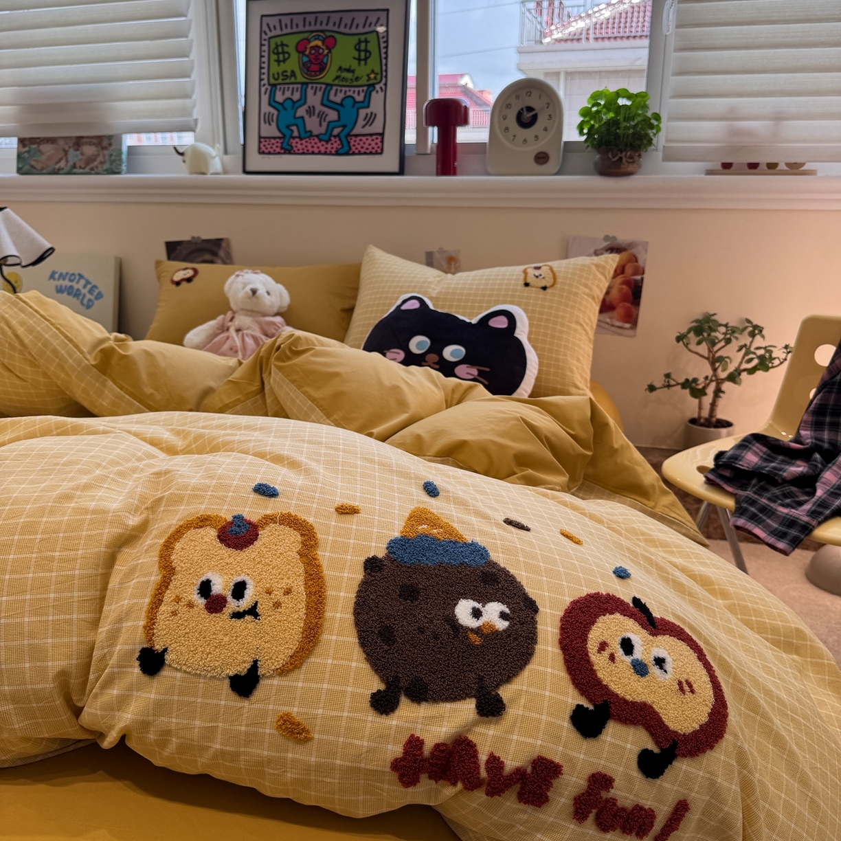 91家纺网 家纺一手货源 找家纺 珺柔家纺 2026新款水洗棉毛巾绣四件套 小曲奇