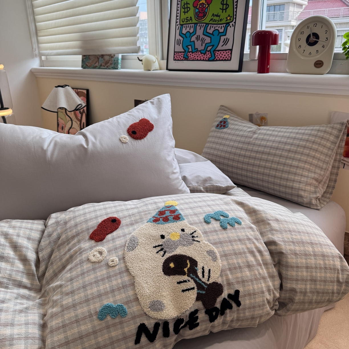 91家纺网 家纺一手货源 找家纺 珺柔家纺 2026新款水洗棉毛巾绣四件套 小海豹