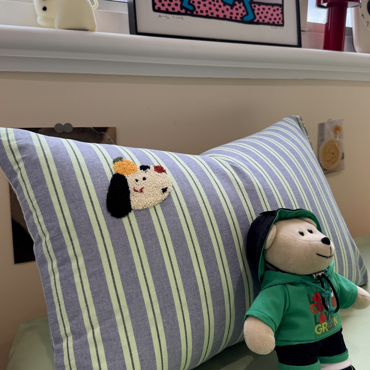 91家纺网 家纺一手货源 找家纺 珺柔家纺 2026新款水洗棉毛巾绣四件套 干杯小狗