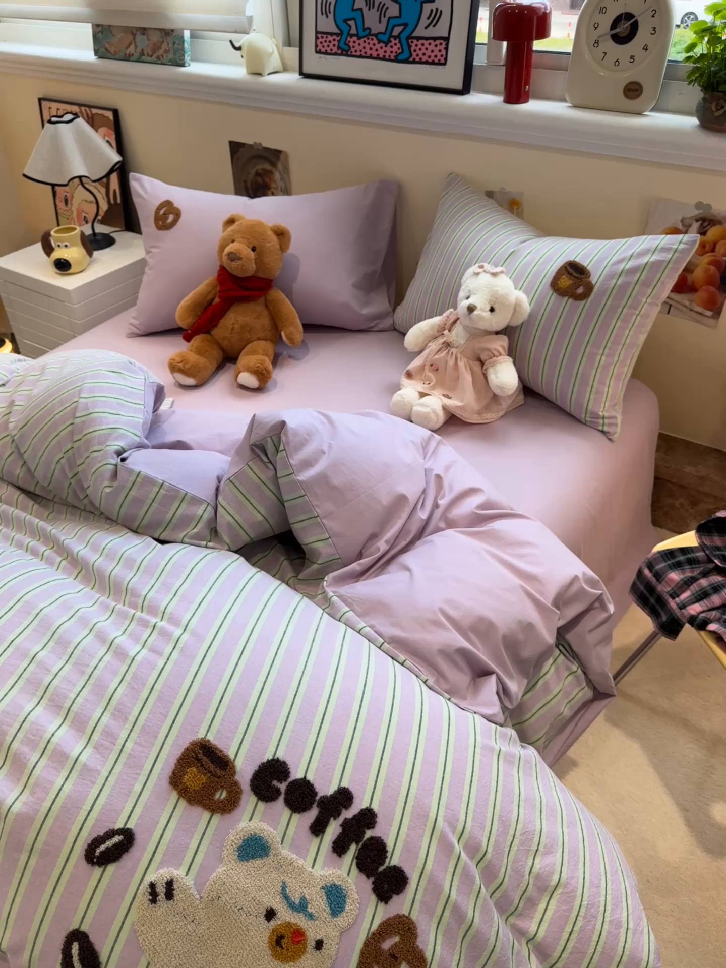 91家纺网 家纺一手货源 找家纺 珺柔家纺 2026新款水洗棉毛巾绣四件套 小熊下午茶