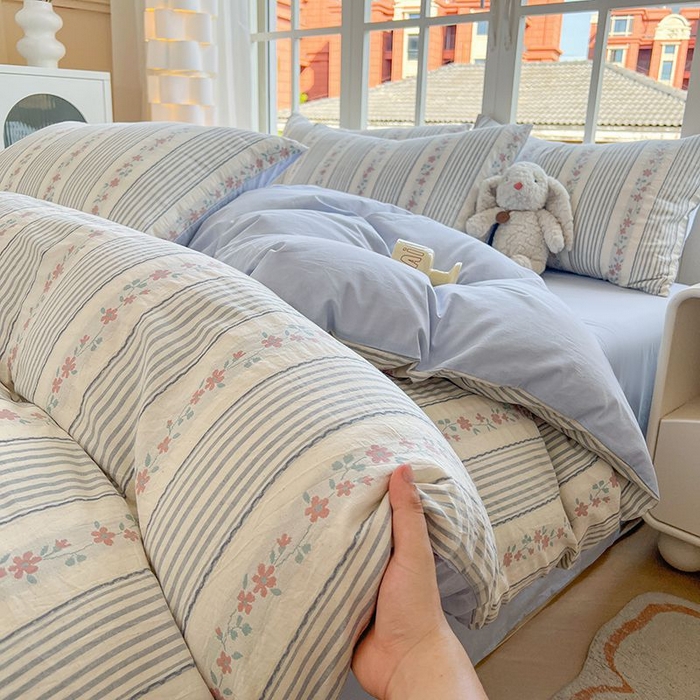 91家纺网 家纺一手货源 找家纺 （总）良品汇馆 2026【全棉色织提花四件套】全棉色织提花四件套良品A类双拼提花床品