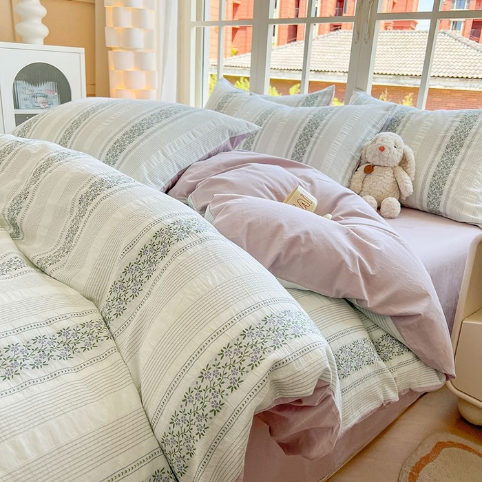 91家纺网 家纺一手货源 找家纺 （总）良品汇馆 2026【全棉色织提花四件套】全棉色织提花四件套良品A类双拼提花床品