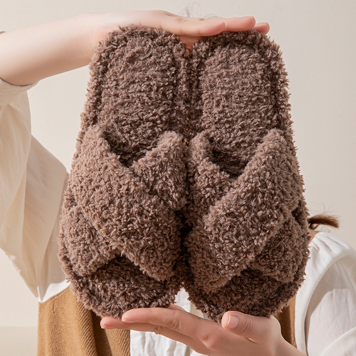 91家纺网 家纺一手货源 找家纺 （总）良品汇馆 2026【泰迪绒拖鞋】毛绒家居地板拖鞋防水秋冬保暖静音泰迪绒拖鞋情侣