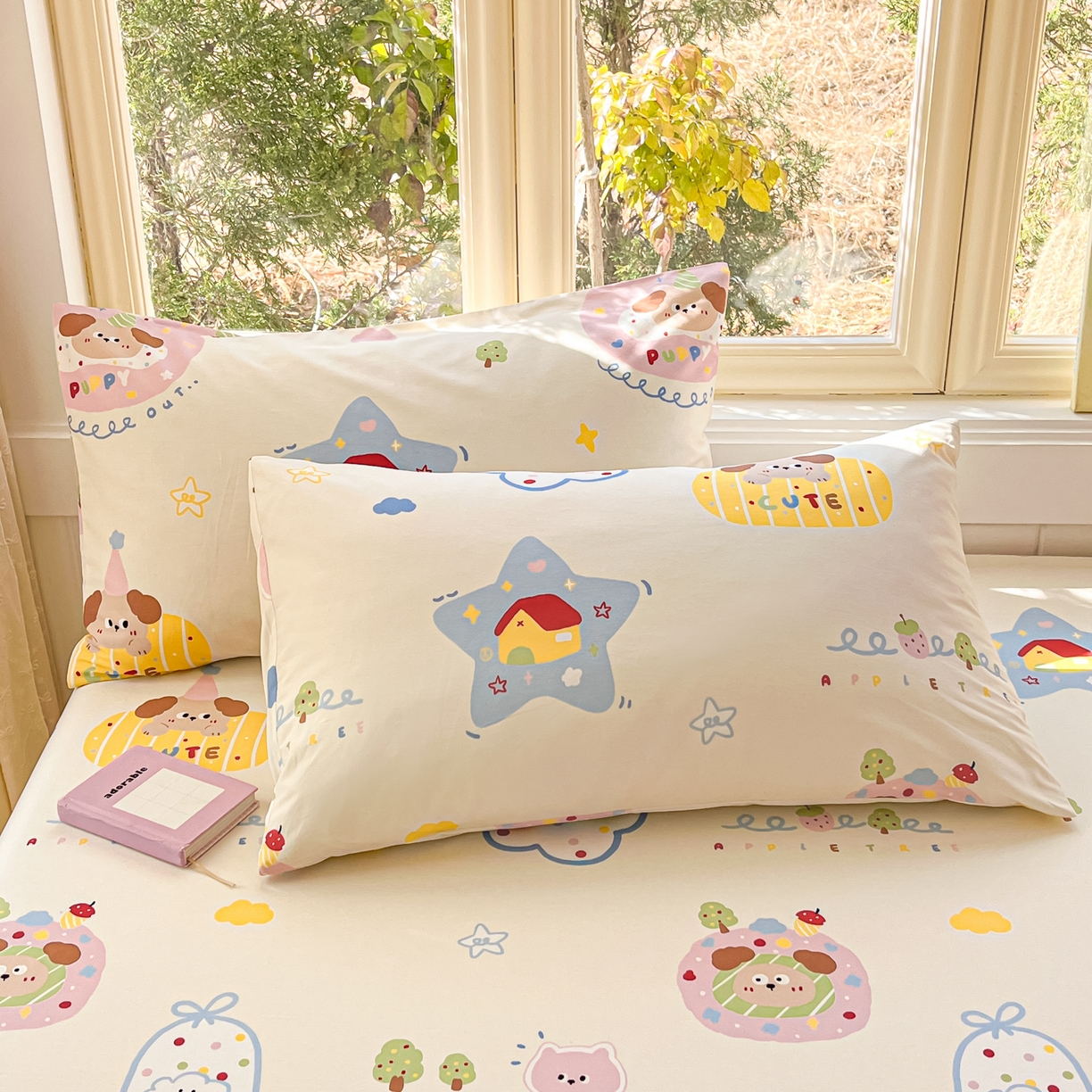 寻米 2026新款13070全棉纯棉印花单枕套枕套单件-风格二 香草泡芙