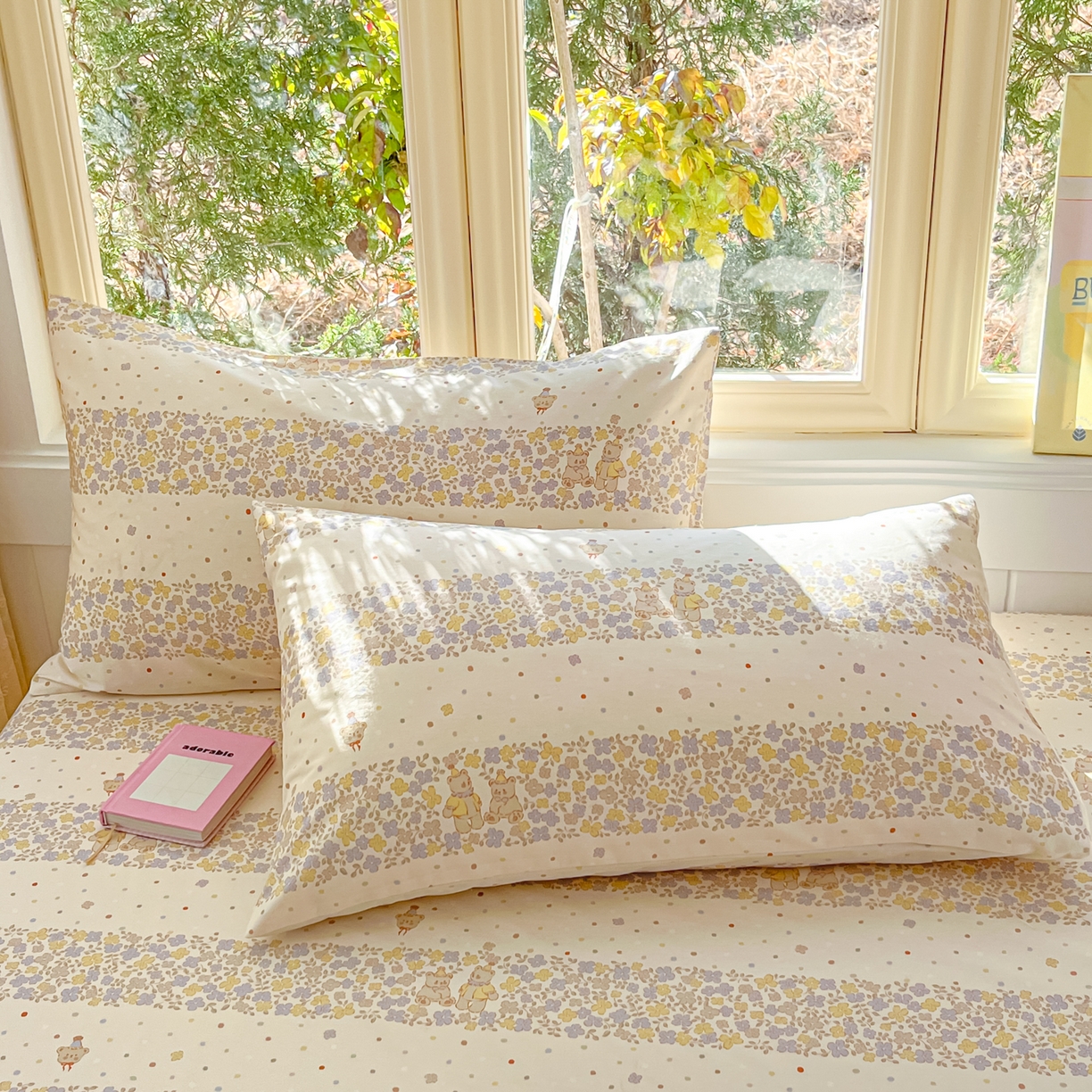 寻米 2026新款13070全棉纯棉印花单枕套枕套单件-风格二 小熊温蒂