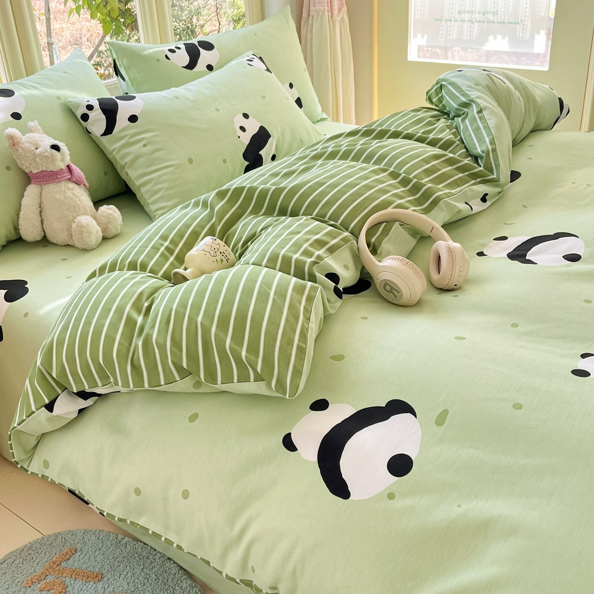 91家纺网 家纺一手货源 找家纺 （总）寻米 2026春夏新款全棉13070印花四件套单品系列场景二-四件套