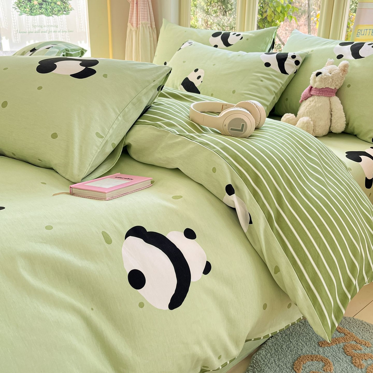 91家纺网 家纺一手货源 找家纺 （总）寻米 2026春夏新款全棉13070印花四件套单品系列场景二-四件套