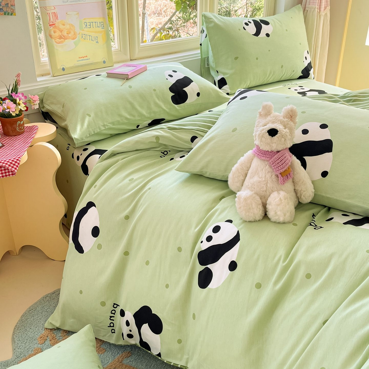 91家纺网 家纺一手货源 找家纺 （总）寻米 2026春夏新款全棉13070印花四件套单品系列场景二-四件套