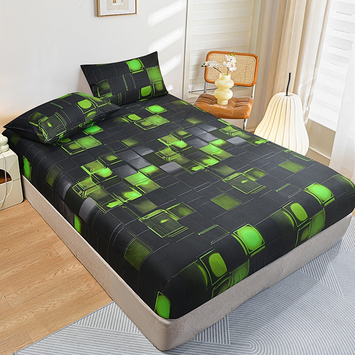 91家纺网 家纺一手货源 找家纺 （总）柏钧家纺 2026新款85g芦荟棉外贸尺寸可定制单品床笠跨境直播床笠三件套