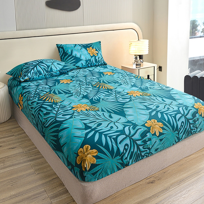 91家纺网 家纺一手货源 找家纺 （总）柏钧家纺 2026新款85g芦荟棉外贸尺寸可定制单品床笠跨境直播床笠三件套