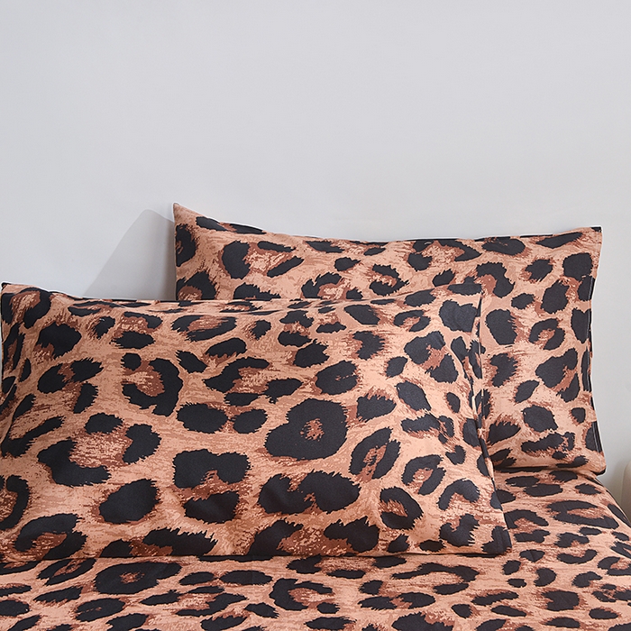 91家纺网 家纺一手货源 找家纺 柏钧家纺 2026新款85g芦荟棉外贸尺寸可定制单品床笠跨境直播床笠三件套 豹纹