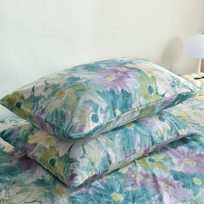 91家纺网 家纺一手货源 找家纺 柏钧家纺 2026新款85g芦荟棉外贸尺寸可定制单品床笠跨境直播床笠三件套 碧莎