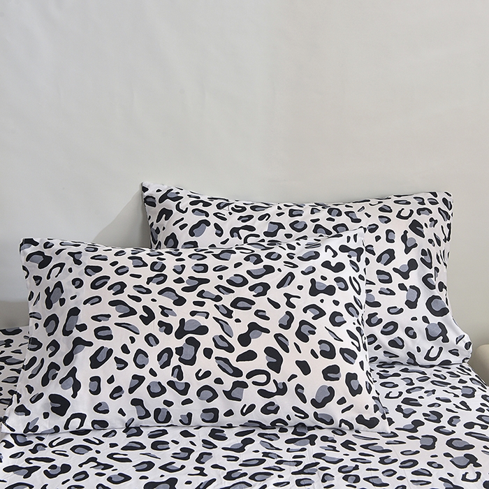 91家纺网 家纺一手货源 找家纺 柏钧家纺 2026新款85g芦荟棉外贸尺寸可定制单品床笠跨境直播床笠三件套 灰豹