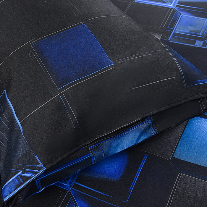 91家纺网 家纺一手货源 找家纺 柏钧家纺 2026新款85g芦荟棉外贸尺寸可定制单品床笠跨境直播床笠三件套 蓝色3D