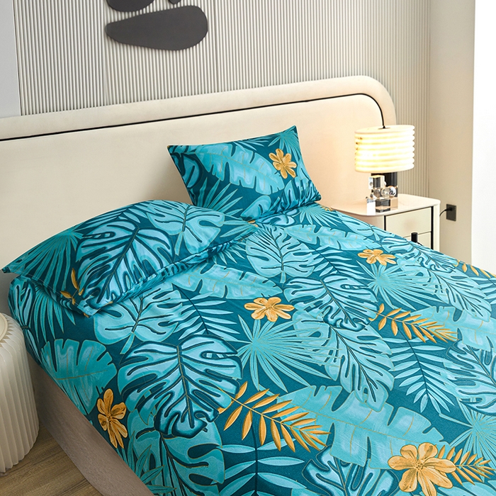 91家纺网 家纺一手货源 找家纺 柏钧家纺 2026新款85g芦荟棉外贸尺寸可定制单品床笠跨境直播床笠三件套 米夏