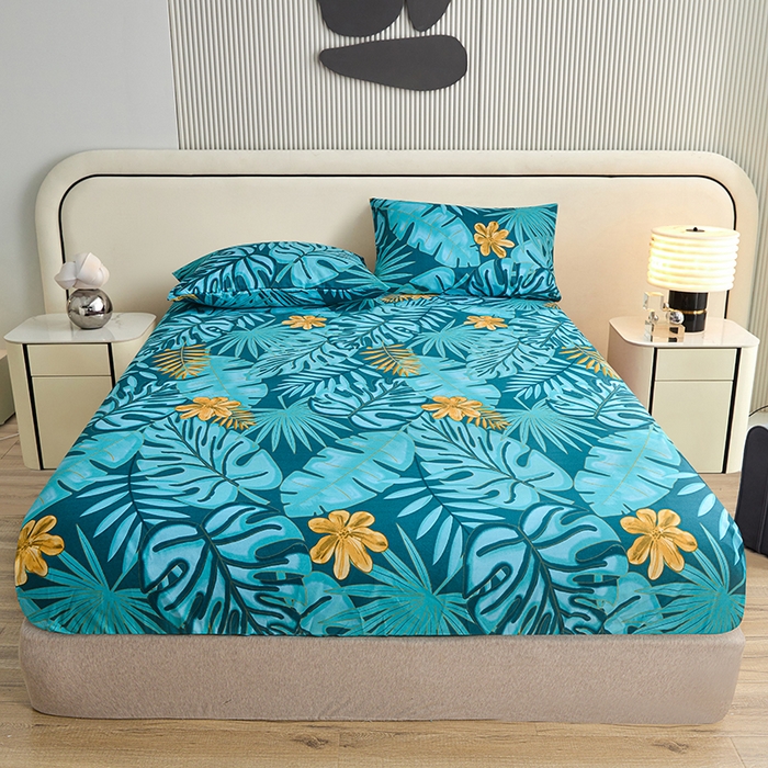 91家纺网 家纺一手货源 找家纺 柏钧家纺 2026新款85g芦荟棉外贸尺寸可定制单品床笠跨境直播床笠三件套 米夏