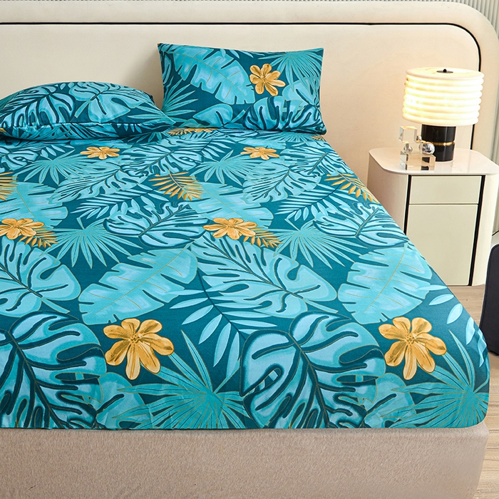 91家纺网 家纺一手货源 找家纺 柏钧家纺 2026新款85g芦荟棉外贸尺寸可定制单品床笠跨境直播床笠三件套 米夏