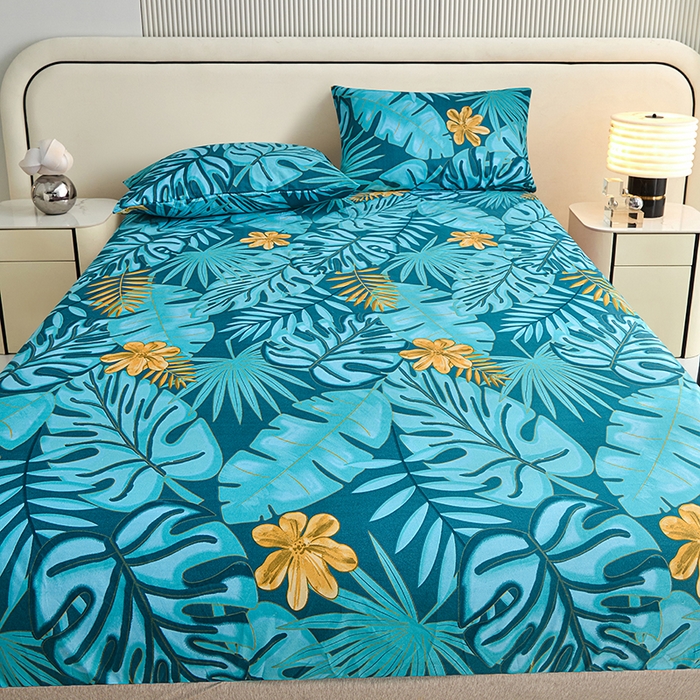 91家纺网 家纺一手货源 找家纺 柏钧家纺 2026新款85g芦荟棉外贸尺寸可定制单品床笠跨境直播床笠三件套 米夏