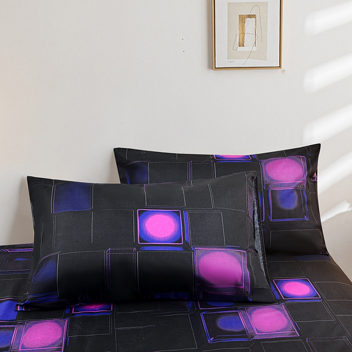 91家纺网 家纺一手货源 找家纺 柏钧家纺 2026新款85g芦荟棉外贸尺寸可定制单品床笠跨境直播床笠三件套 紫色3D