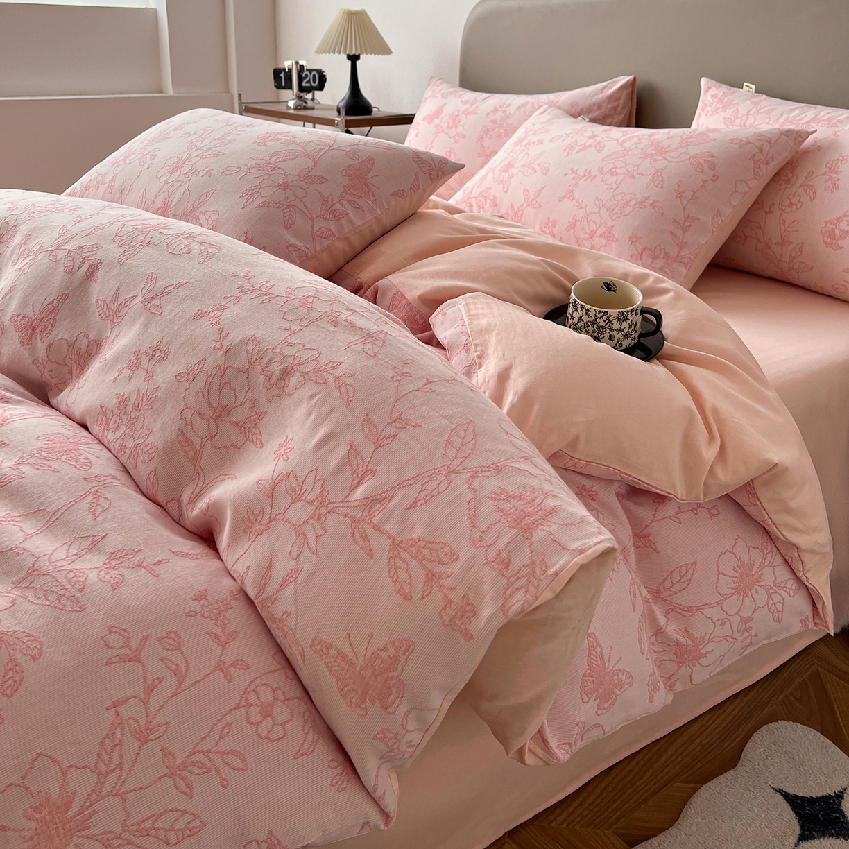 91家纺网 家纺一手货源 找家纺 （总）女子家纺 2026新款全棉纯棉色织大提花四件套