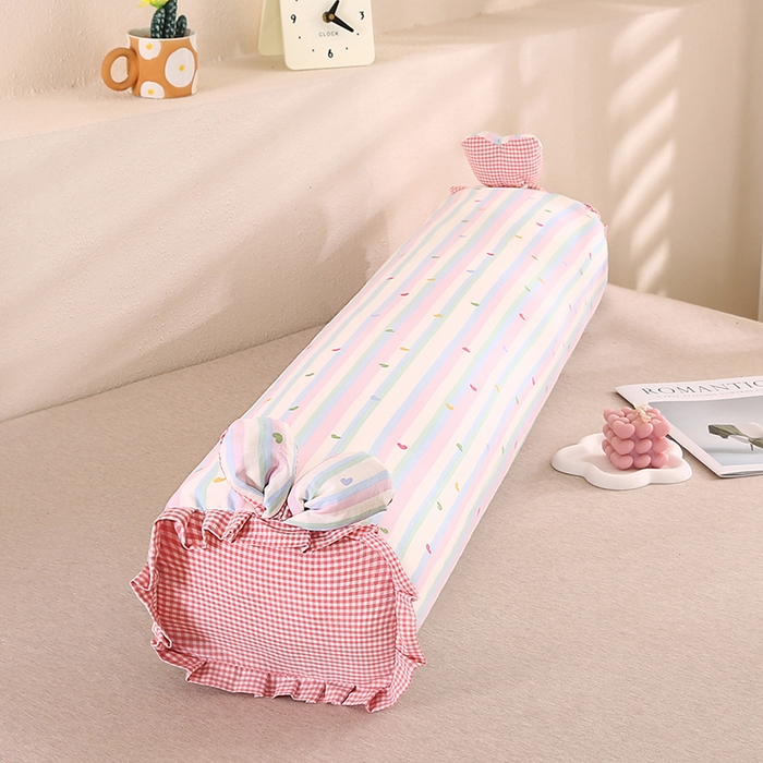 91家纺网 家纺一手货源 找家纺 蔻眠 2026全棉印花双层纱长抱枕夹腿抱枕长枕芯儿童学生成人枕头 爱心彩虹