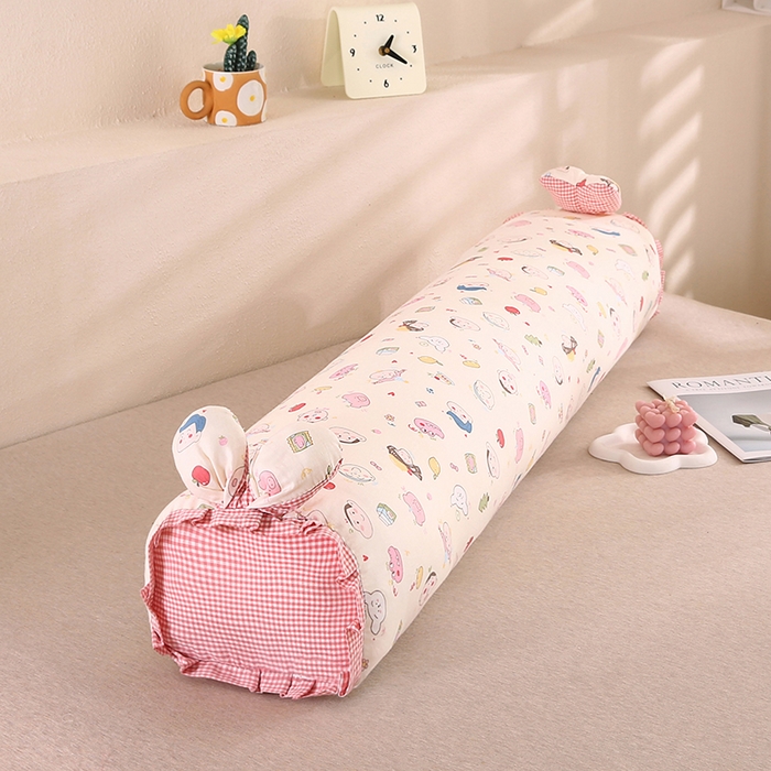 91家纺网 家纺一手货源 找家纺 蔻眠 2026全棉印花双层纱长抱枕夹腿抱枕长枕芯儿童学生成人枕头 呆呆粉