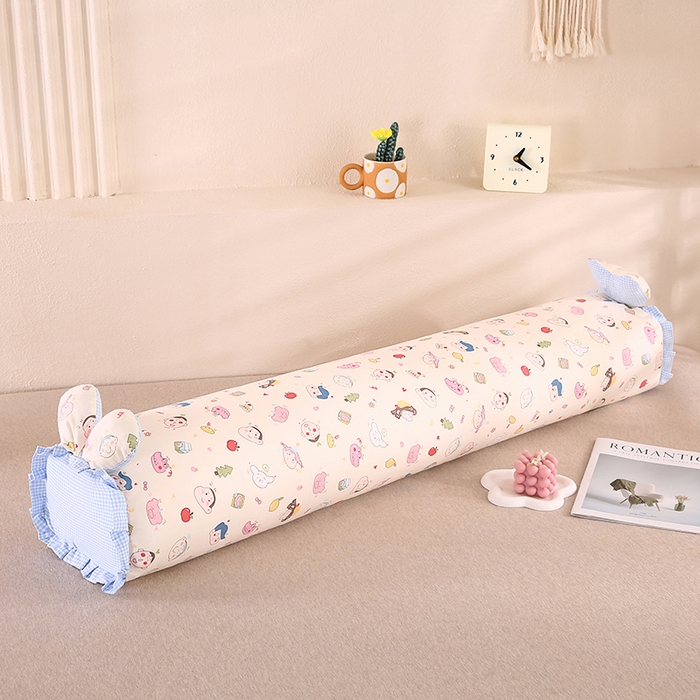 91家纺网 家纺一手货源 找家纺 蔻眠 2026全棉印花双层纱长抱枕夹腿抱枕长枕芯儿童学生成人枕头 呆呆蓝