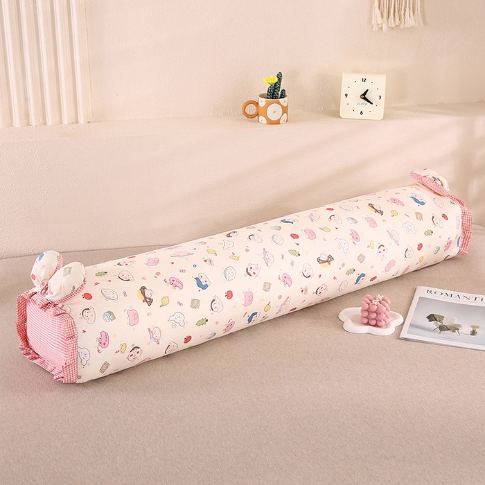 91家纺网 家纺一手货源 找家纺 蔻眠 2026全棉印花双层纱长抱枕夹腿抱枕长枕芯儿童学生成人枕头 呆呆粉