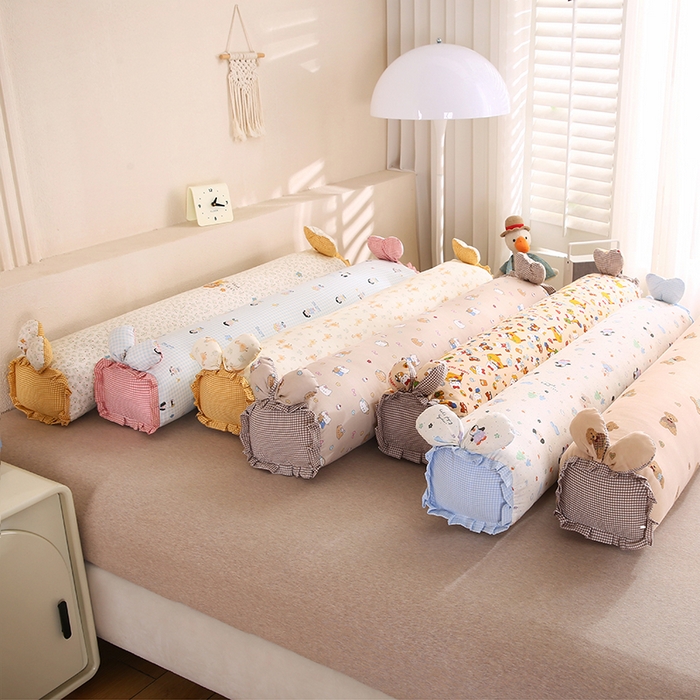 91家纺网 家纺一手货源 找家纺 蔻眠 2026全棉印花双层纱长抱枕夹腿抱枕长枕芯儿童学生成人枕头 主图