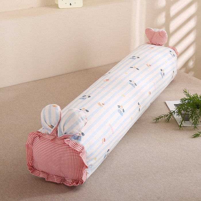 91家纺网 家纺一手货源 找家纺 蔻眠 2026全棉印花双层纱长抱枕夹腿抱枕长枕芯儿童学生成人枕头 甜品旺仔