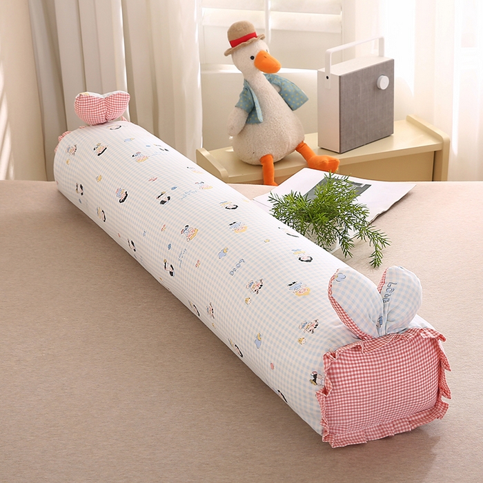 蔻眠 2026全棉印花双层纱长抱枕夹腿抱枕长枕芯儿童学生成人枕头 两小无猜