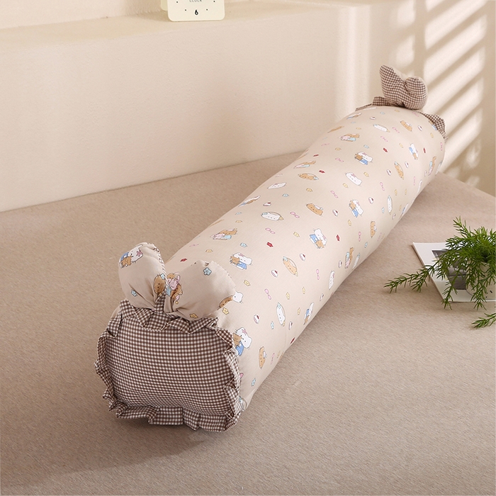 91家纺网 家纺一手货源 找家纺 蔻眠 2026全棉印花双层纱长抱枕夹腿抱枕长枕芯儿童学生成人枕头 甜品Kitty