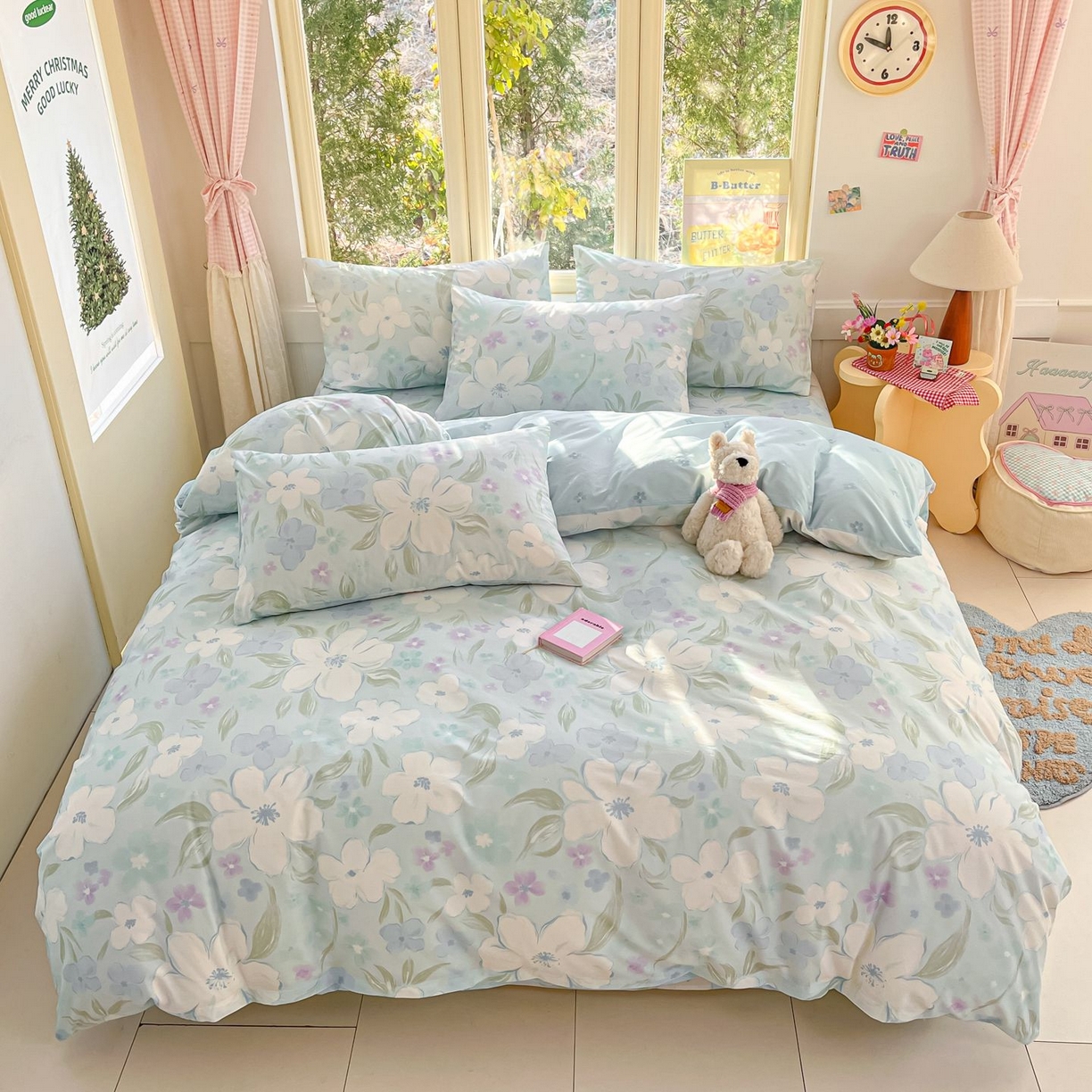 91家纺网 家纺一手货源 找家纺 （总）寻米 2026春夏新款全棉13070印花四件套单品系列场景二-四件套