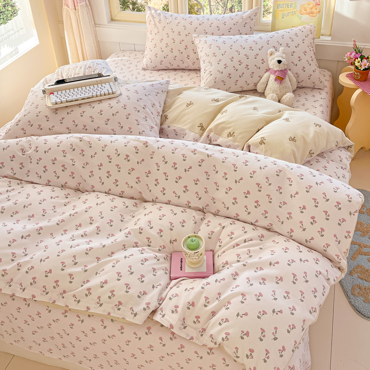 91家纺网 家纺一手货源 找家纺 寻米 2026新款13070全棉纯棉印花单被套被套单件-风格二 花漾