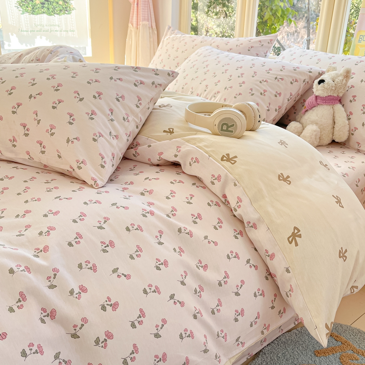 91家纺网 家纺一手货源 找家纺 寻米 2026新款13070全棉纯棉印花单被套被套单件-风格二 花漾