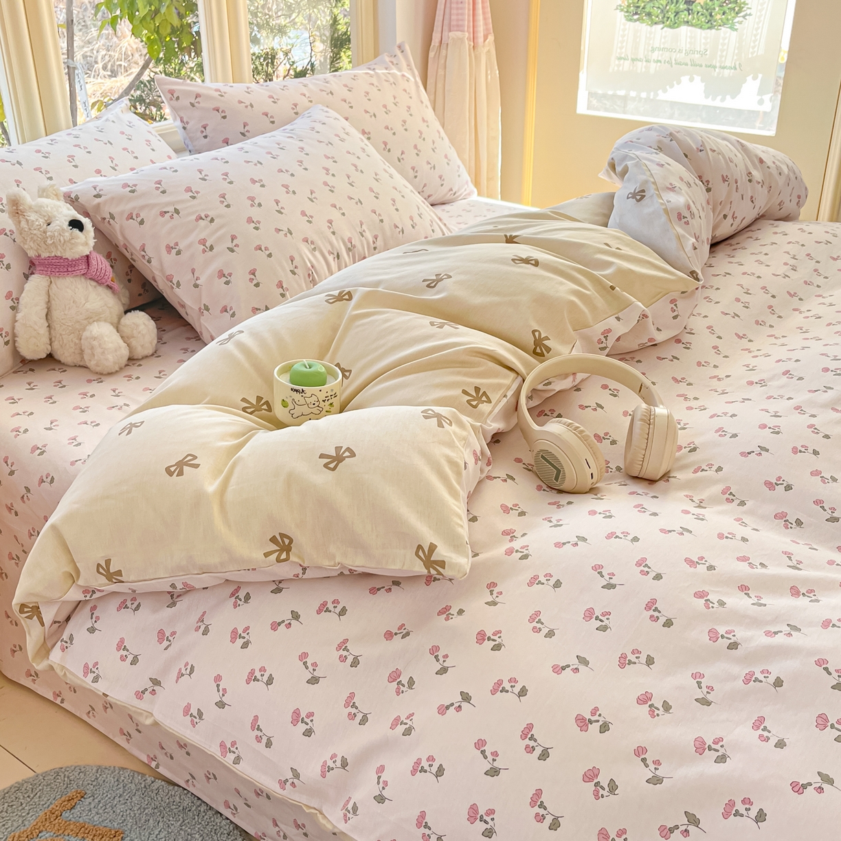 91家纺网 家纺一手货源 找家纺 寻米 2026新款13070全棉纯棉印花单被套被套单件-风格二 花漾