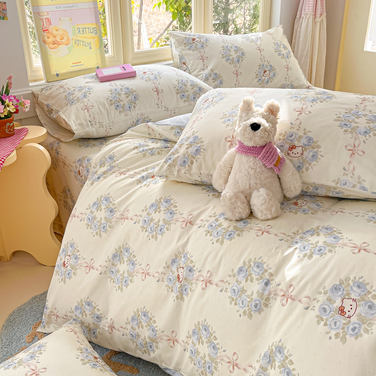 91家纺网 家纺一手货源 找家纺 寻米 2026新款13070全棉纯棉印花单被套被套单件-风格二 花园凯蒂