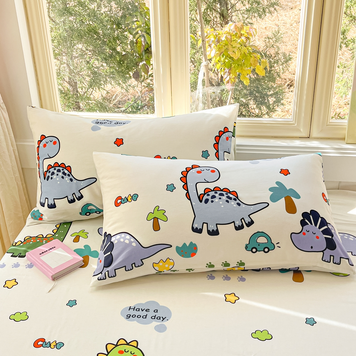 91家纺网 家纺一手货源 找家纺 寻米 2026新款13070全棉纯棉印花单被套被套单件-风格二 恐龙乐园