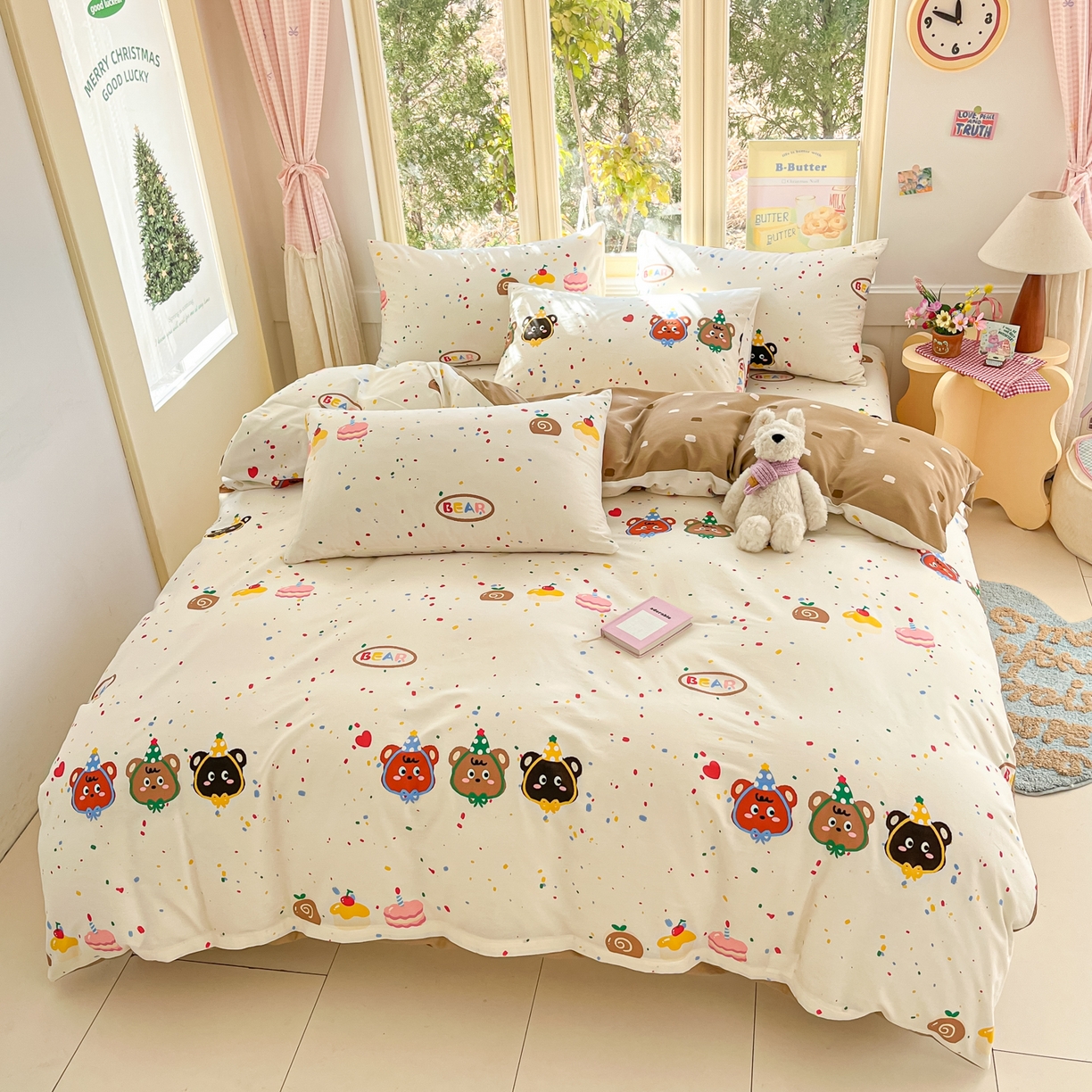 91家纺网 家纺一手货源 找家纺 寻米 2026新款13070全棉纯棉印花单被套被套单件-风格二 快乐熊仔