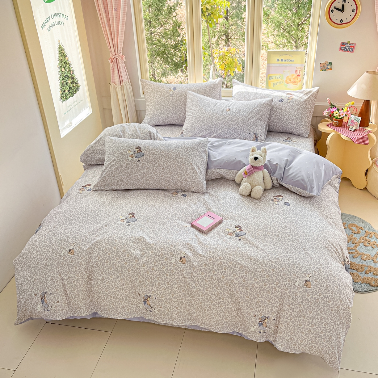 91家纺网 家纺一手货源 找家纺 寻米 2026新款13070全棉纯棉印花单被套被套单件-风格二 萌兔花园