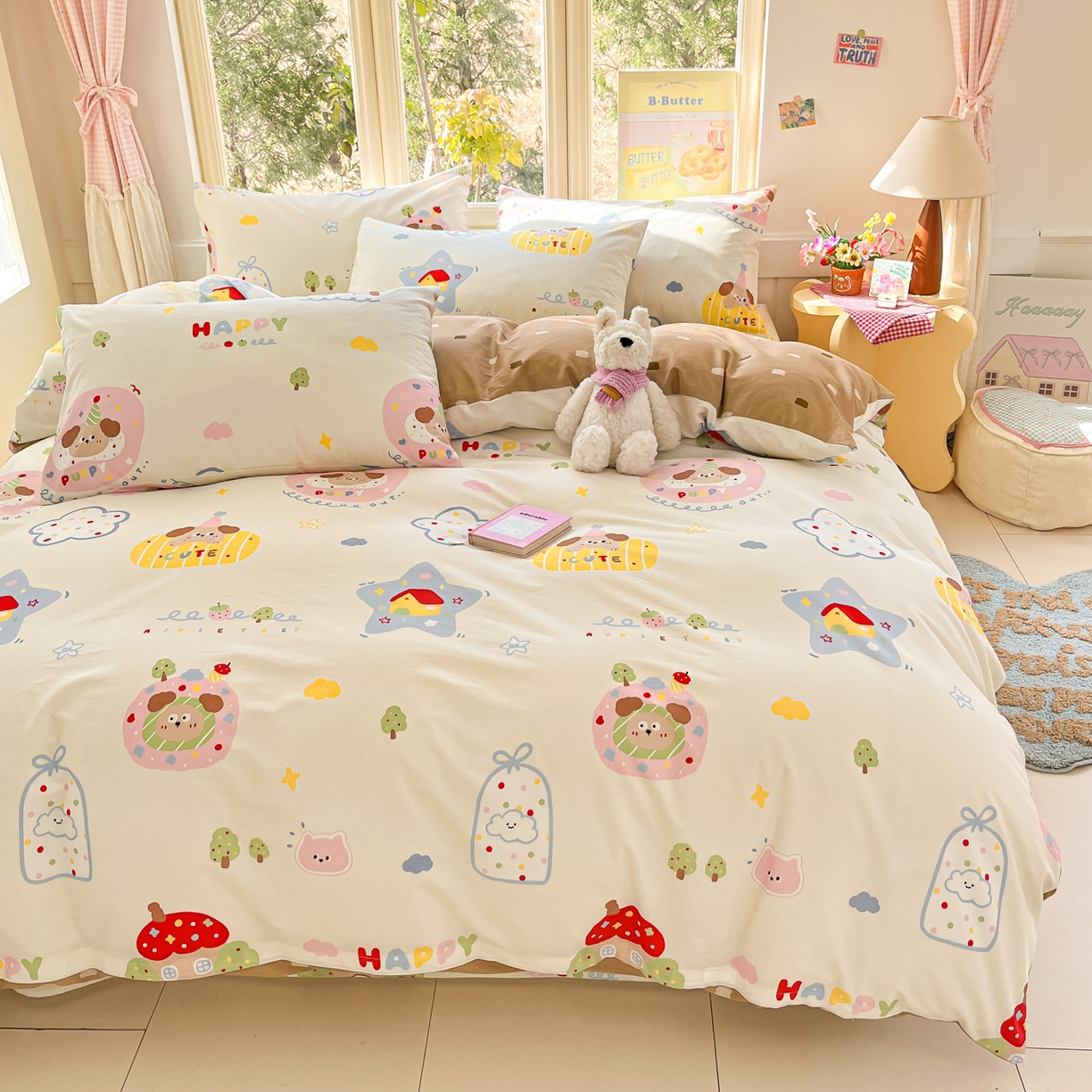 91家纺网 家纺一手货源 找家纺 寻米 2026新款13070全棉纯棉印花单被套被套单件-风格二 香草泡芙