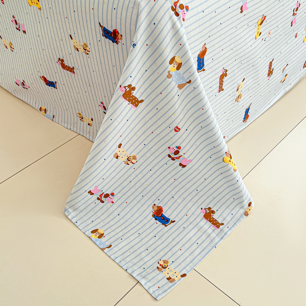 91家纺网 家纺一手货源 找家纺 寻米 2026新款13070全棉纯棉印花单被套被套单件-风格二 小狗没烦恼-兰