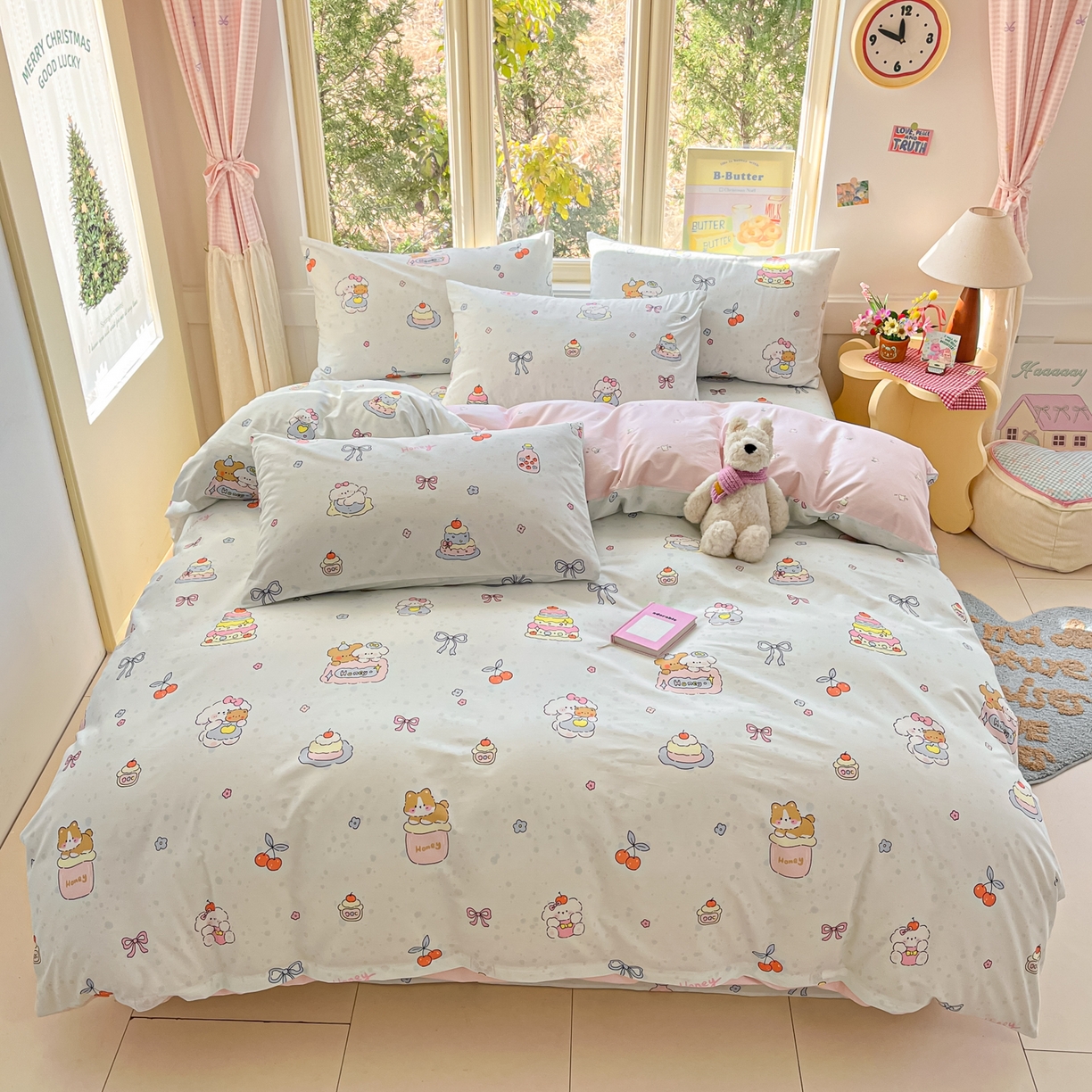 91家纺网 家纺一手货源 找家纺 寻米 2026新款13070全棉纯棉印花单被套被套单件-风格二 小熊饼干